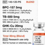 BPC-157, TB-500, GHK-Cu 30mg (Glow Blend)