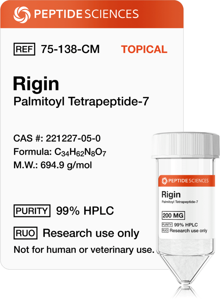 rigin_peptide.png Rigin 200mg (Palmitoyl Tetrapeptide-7) (Topical) - Image 1